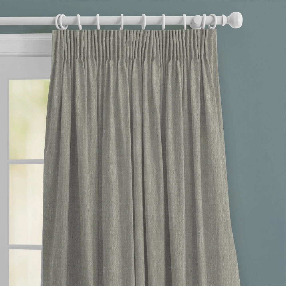 Jedburgh Textured Woven Made to Measure Curtains Silver