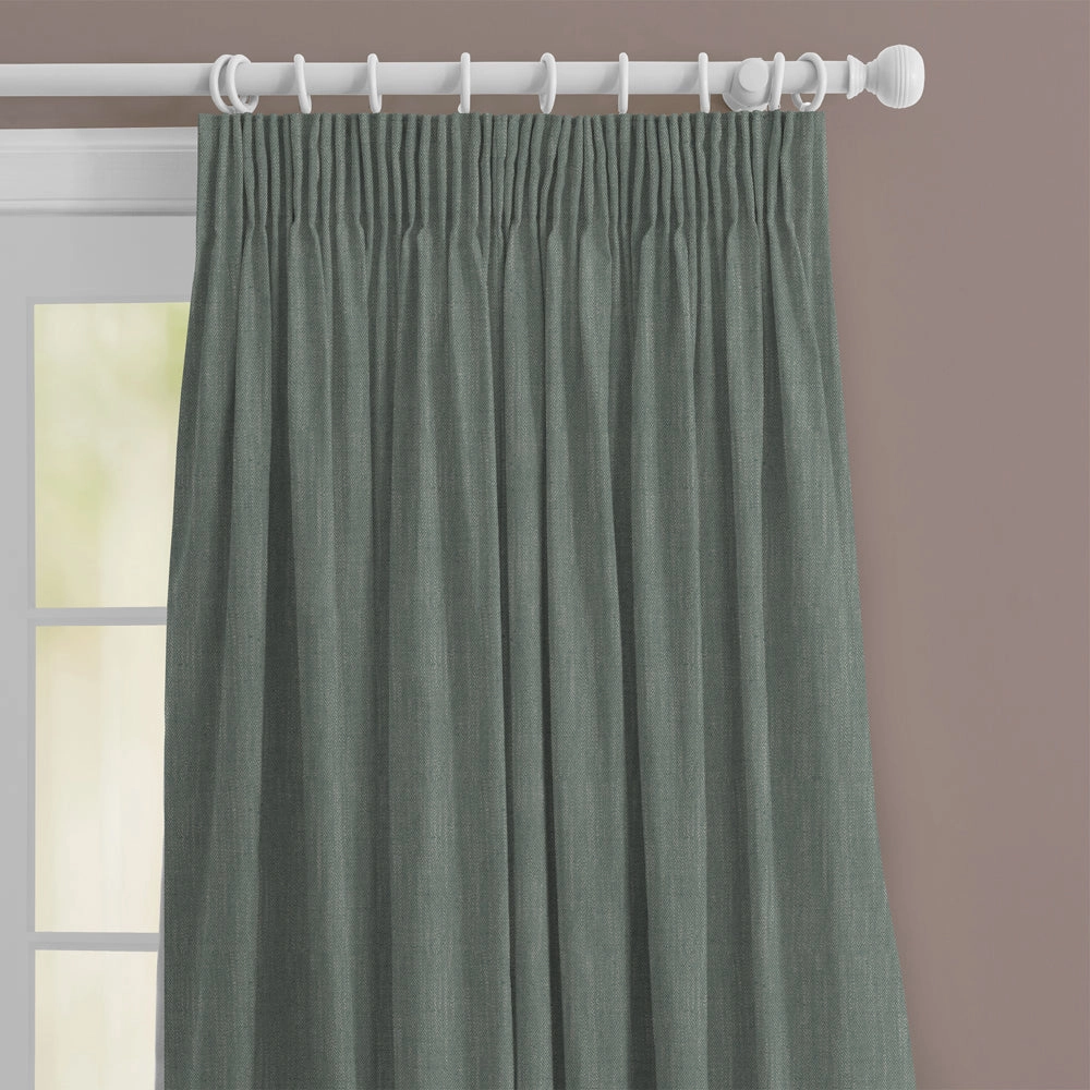 Jedburgh Textured Woven Made to Measure Curtains Teal