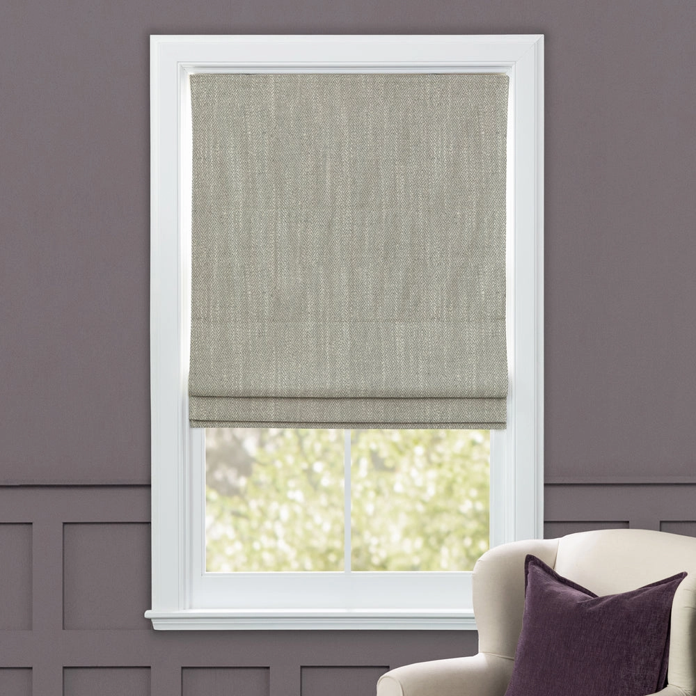 Jedburgh Textured Woven Made to Measure Roman Blinds Silver