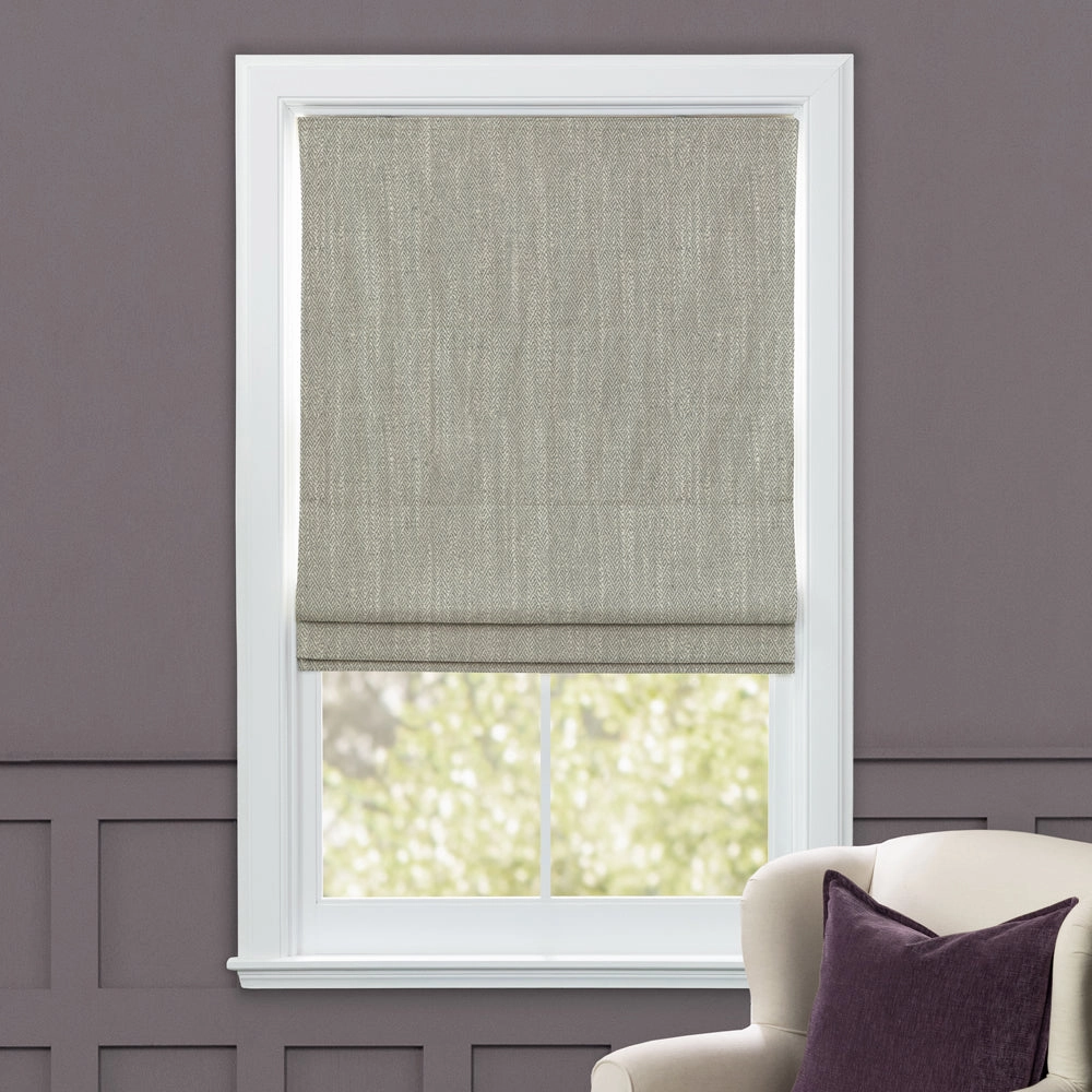 Jedburgh Textured Woven Made to Measure Roman Blinds Silver