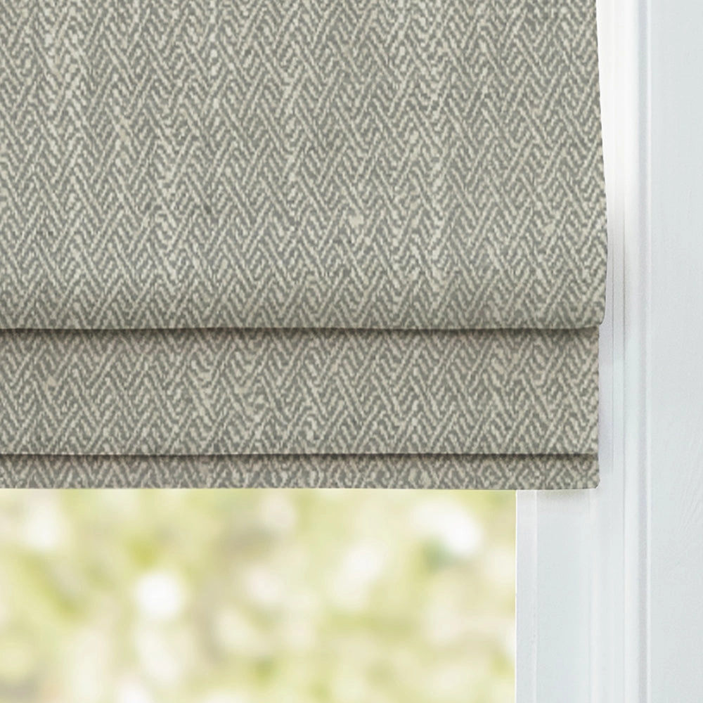 Jedburgh Textured Woven Made to Measure Roman Blinds Silver
