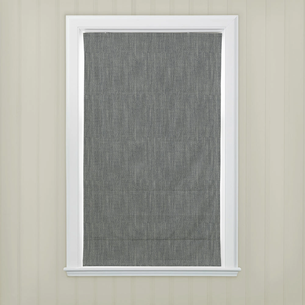 Jedburgh Textured Woven Made to Measure Roman Blinds Slate