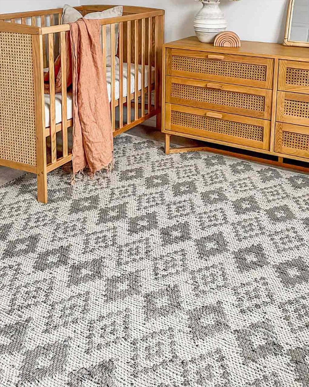 Jenni Blue and Grey Tribal Rug *NO RETURNS UNLESS FAULTY
