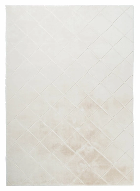 Jessa Ivory Cream Diamond Shag Rugmodern color block patchwork rug