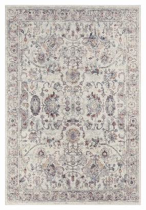 Jinnie Cream and Purple Multi-Colour Distressed Rugmodern color block patchwork rug