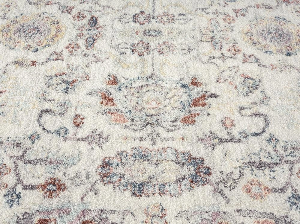 Jinnie Cream and Purple Multi-Colour Distressed Rug