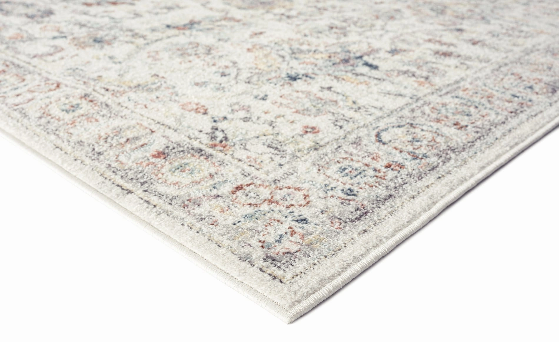 Jinnie Cream and Purple Multi-Colour Distressed Rug