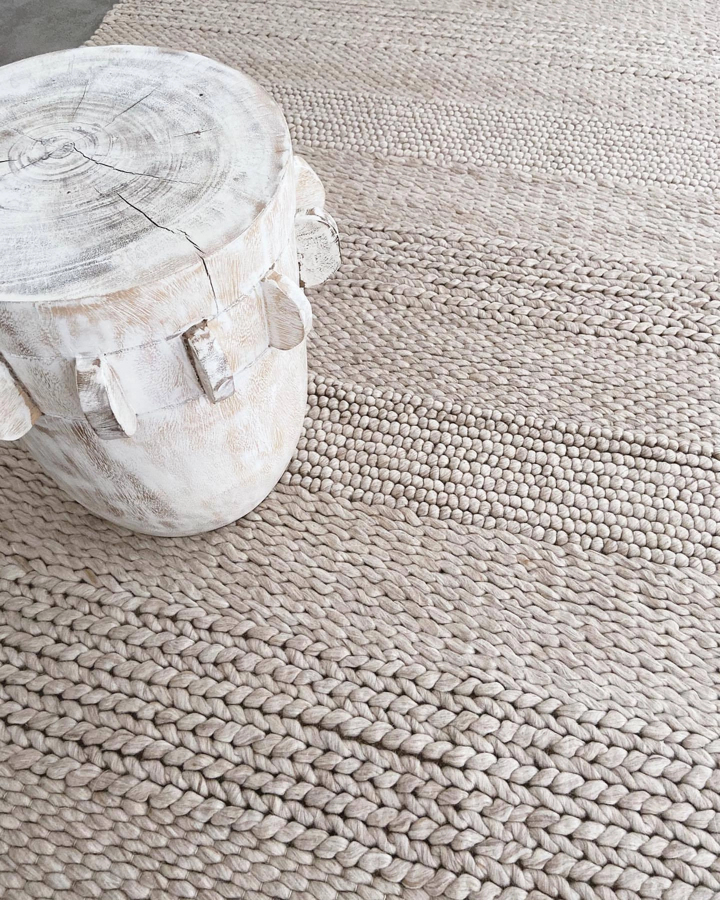 Joline Caramel Beige Braided and Looped Rug