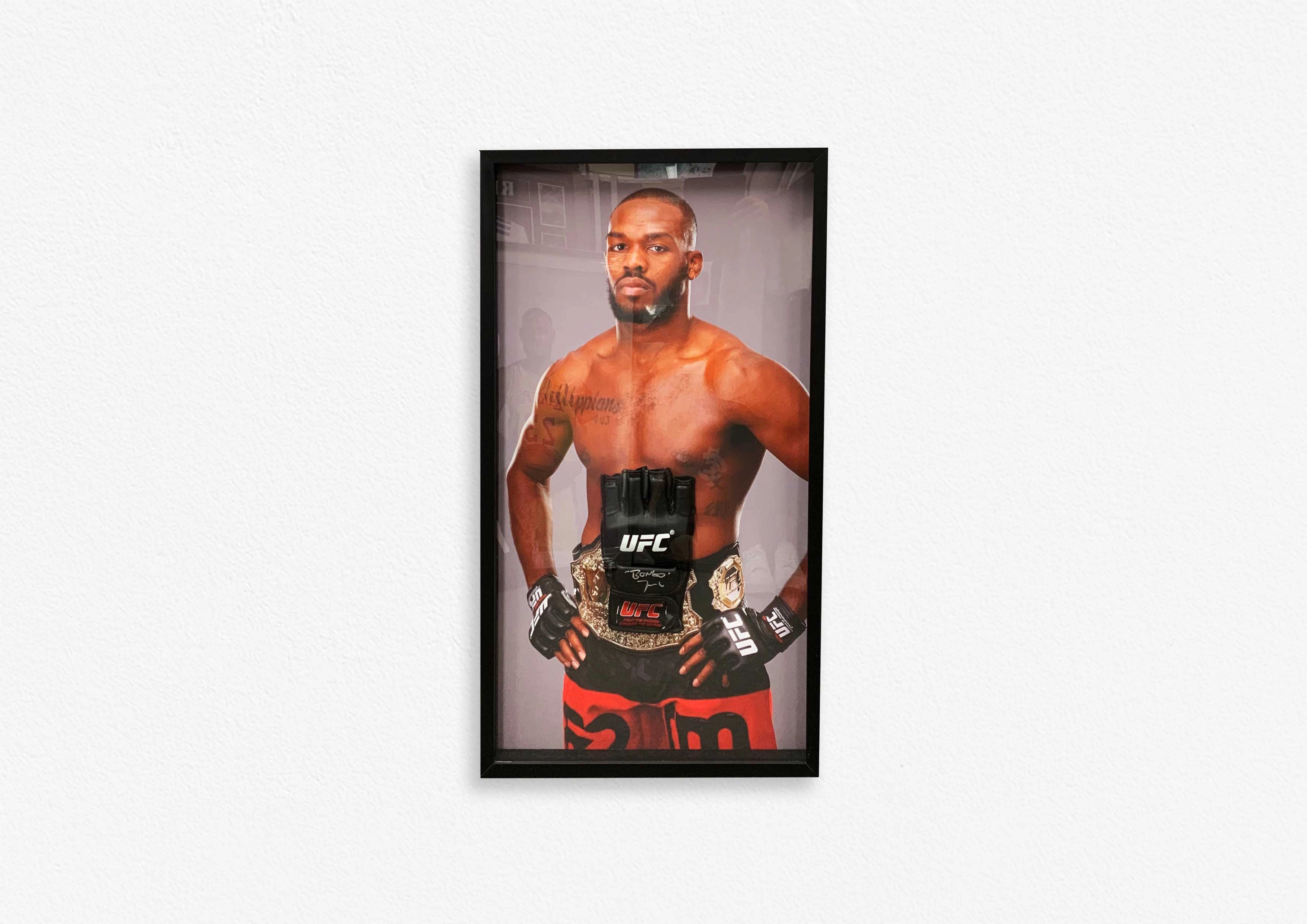 Jon Jones Hand Signed Glove - Framedhandmade souvenirs