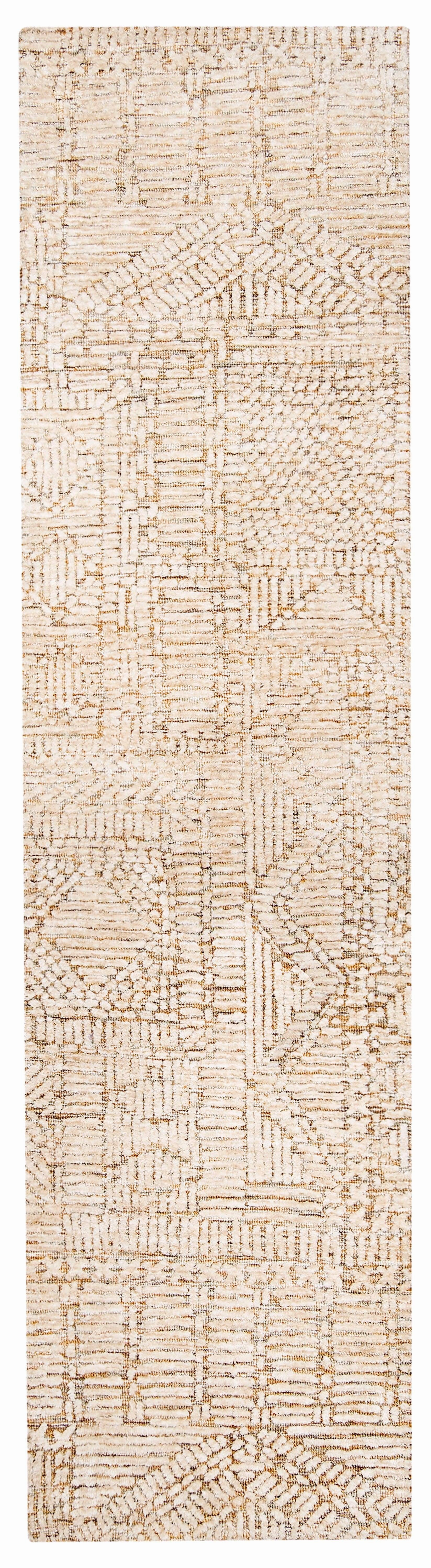 Jordan Mustard and Beige Geometric Modern Runner Rugmodern color block patchwork rug