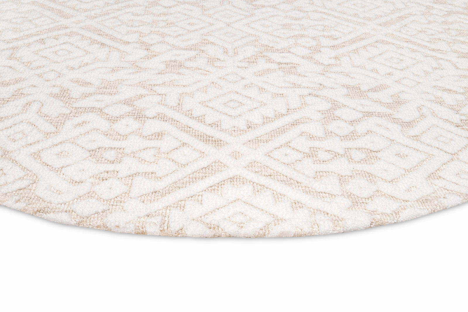 Josephine Ivory and Cream Tribal Transitional Round Rug *NO RETURNS UNLESS FAULTY