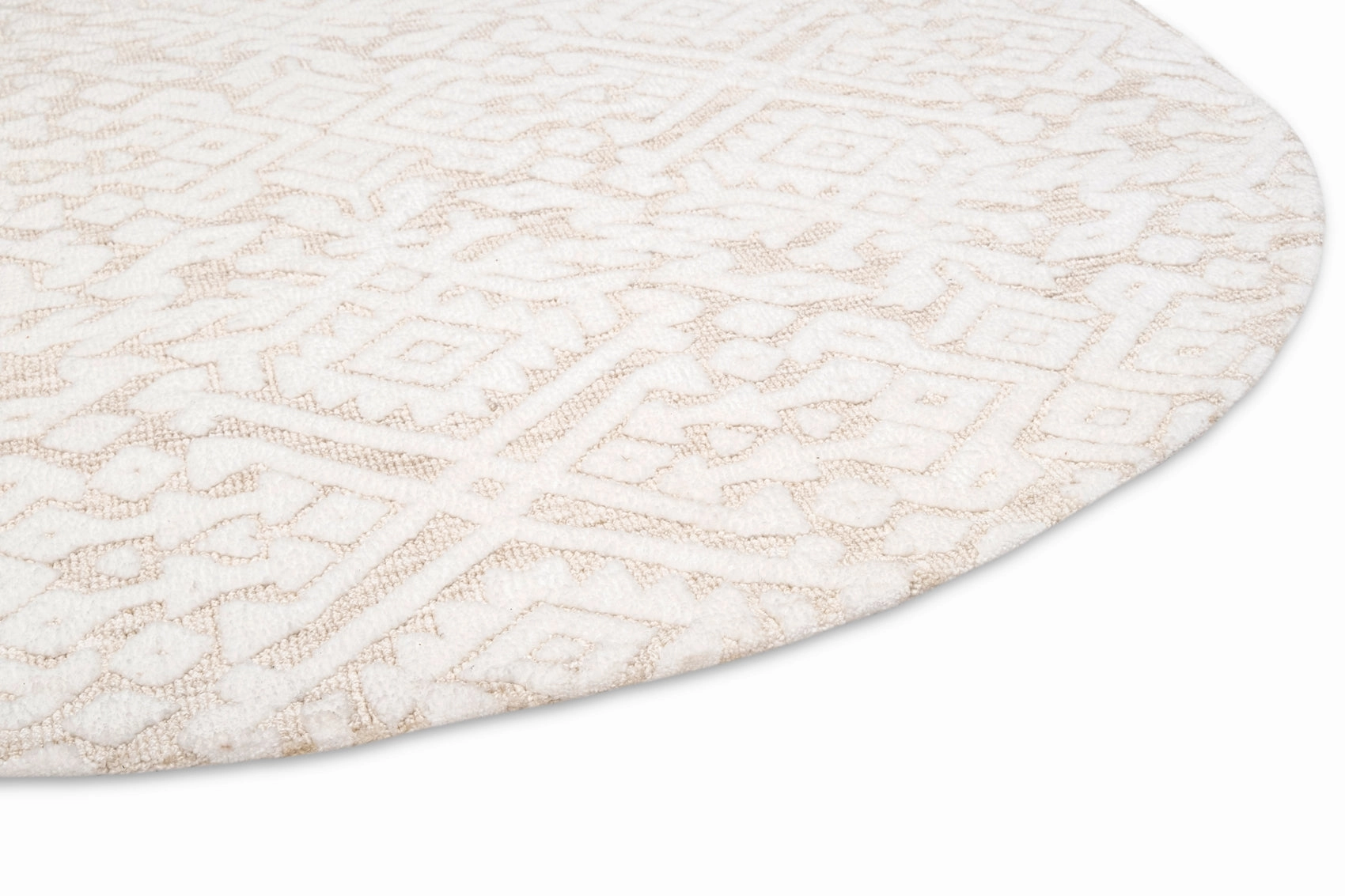 Josephine Ivory and Cream Tribal Transitional Round Rug *NO RETURNS UNLESS FAULTY