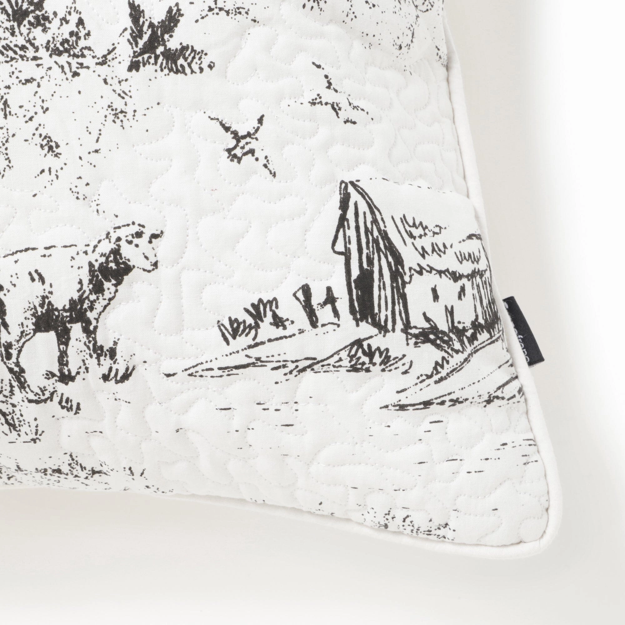 Jouy Cushion Cover 450 X 450 White X Black