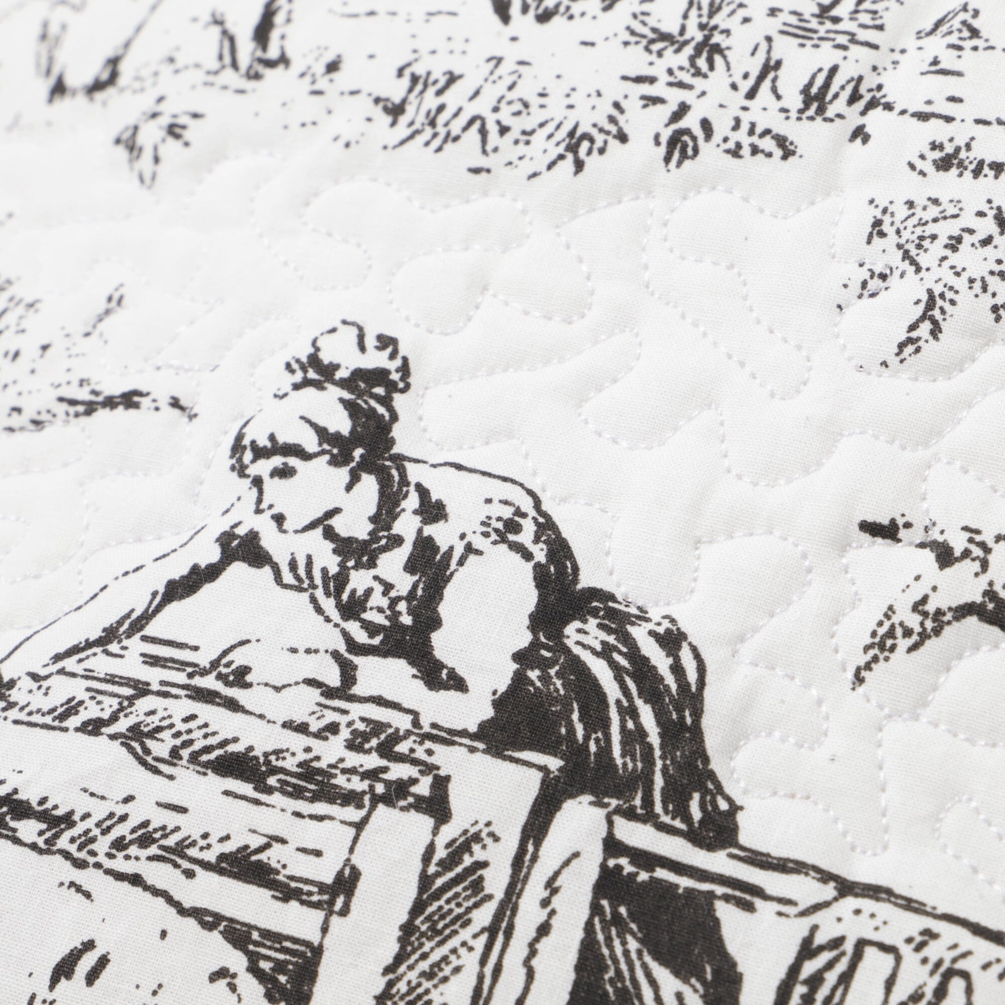 Jouy Cushion Cover 450 X 450 White X Black