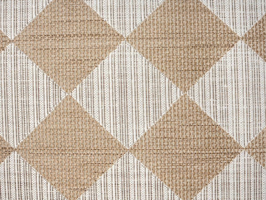 Kalei Brown and Ivory Checkered Flatweave Indoor Outdoor Rug
