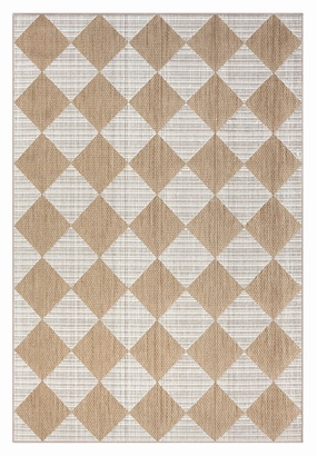 Kalei Brown and Ivory Checkered Flatweave Indoor Outdoor Rugmodern color block patchwork rug