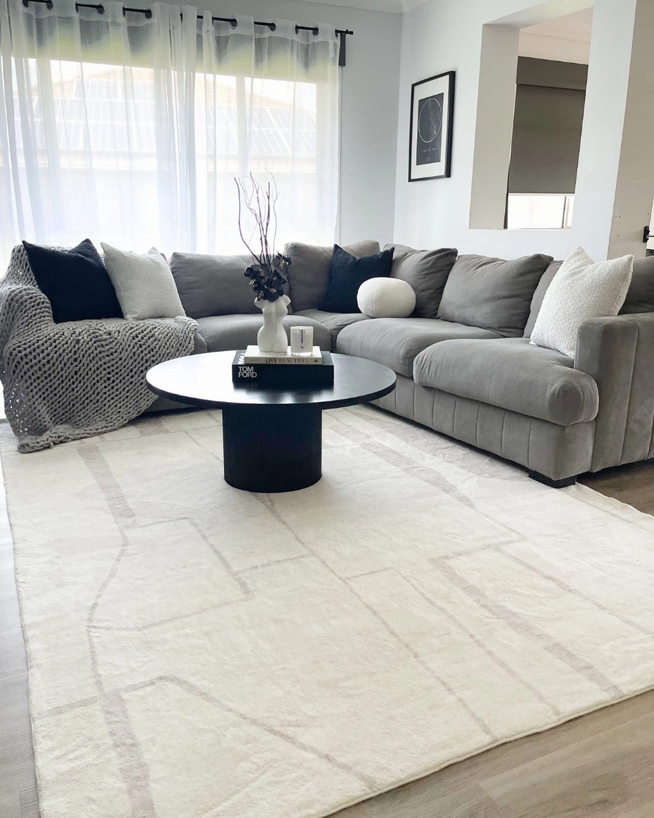Kaliko Beige Abstract Pattern Washable Rug
