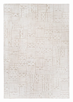 Kalinda Beige and Ivory Geometric Tribal Rugmodern color block patchwork rug