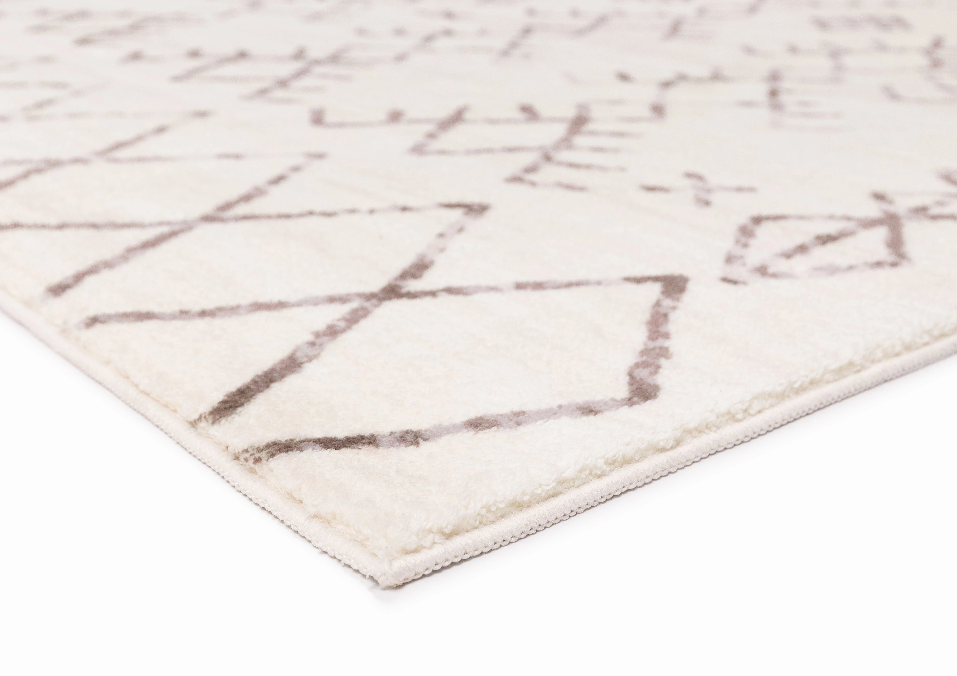 Karmina Brown and Cream Abstract Tribal Washable Rug