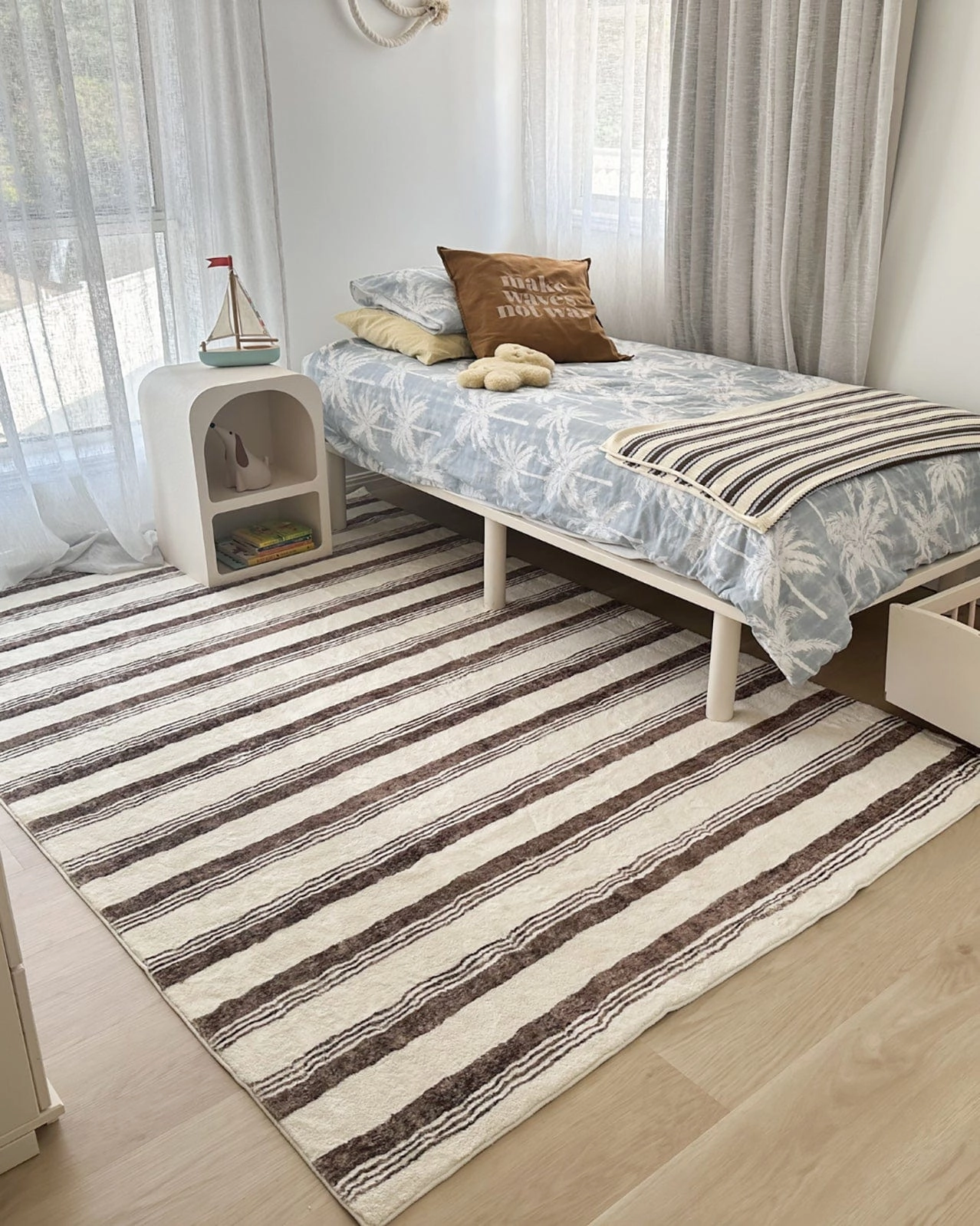 Kasia Brown Striped Washable Rug *NO RETURNS UNLESS FAULTY