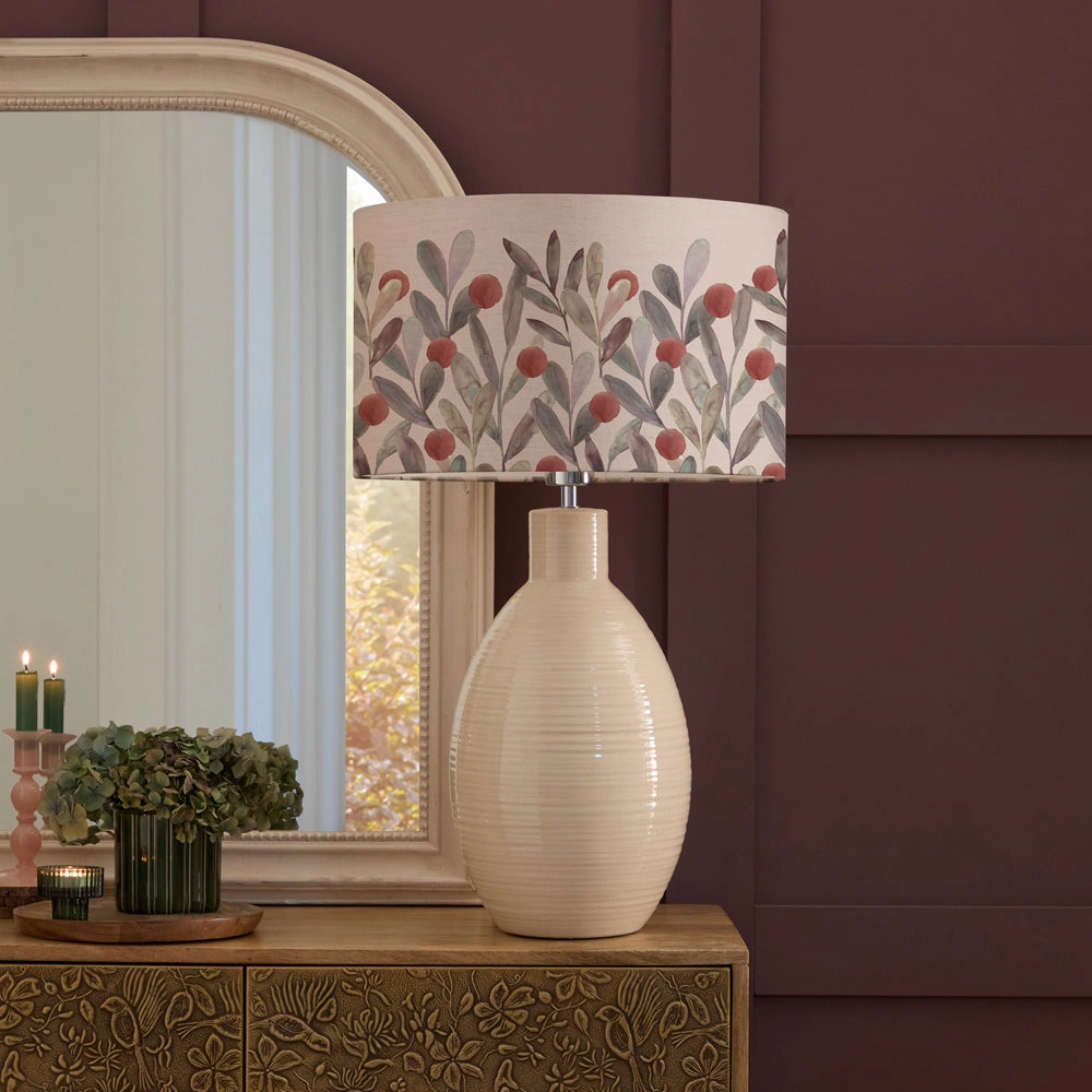 Katsura Eva & Epona Complete Table Lamp Cream/Mulberry