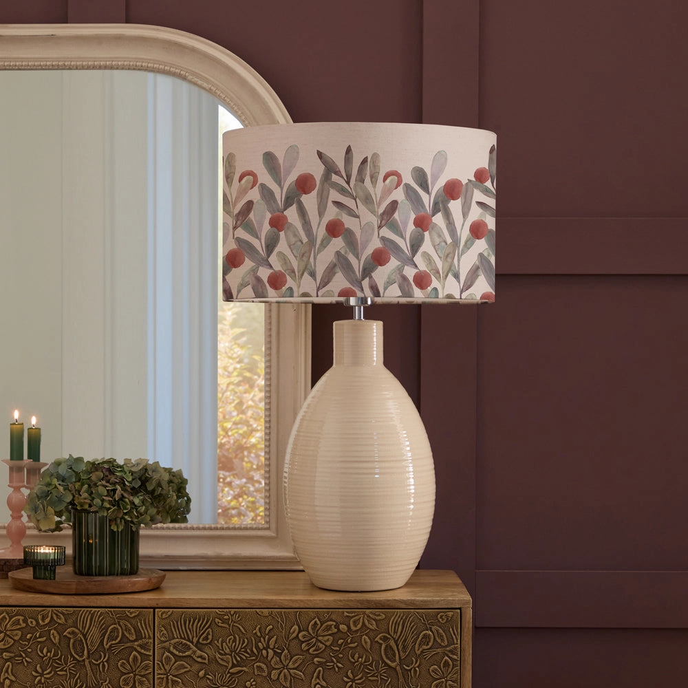 Katsura Eva & Epona Complete Table Lamp Cream/Mulberry