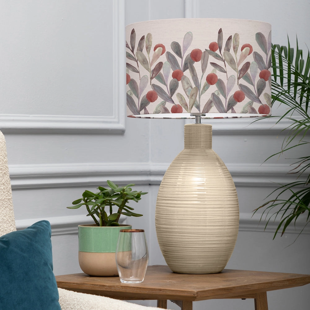 Katsura Eva & Epona Complete Table Lamp Cream/Mulberry