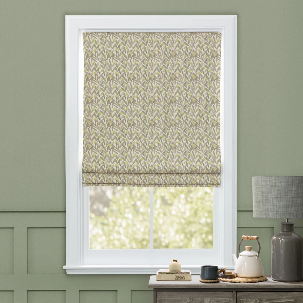 Katsura Printed Cotton Made to Measure Roman Blinds Sage