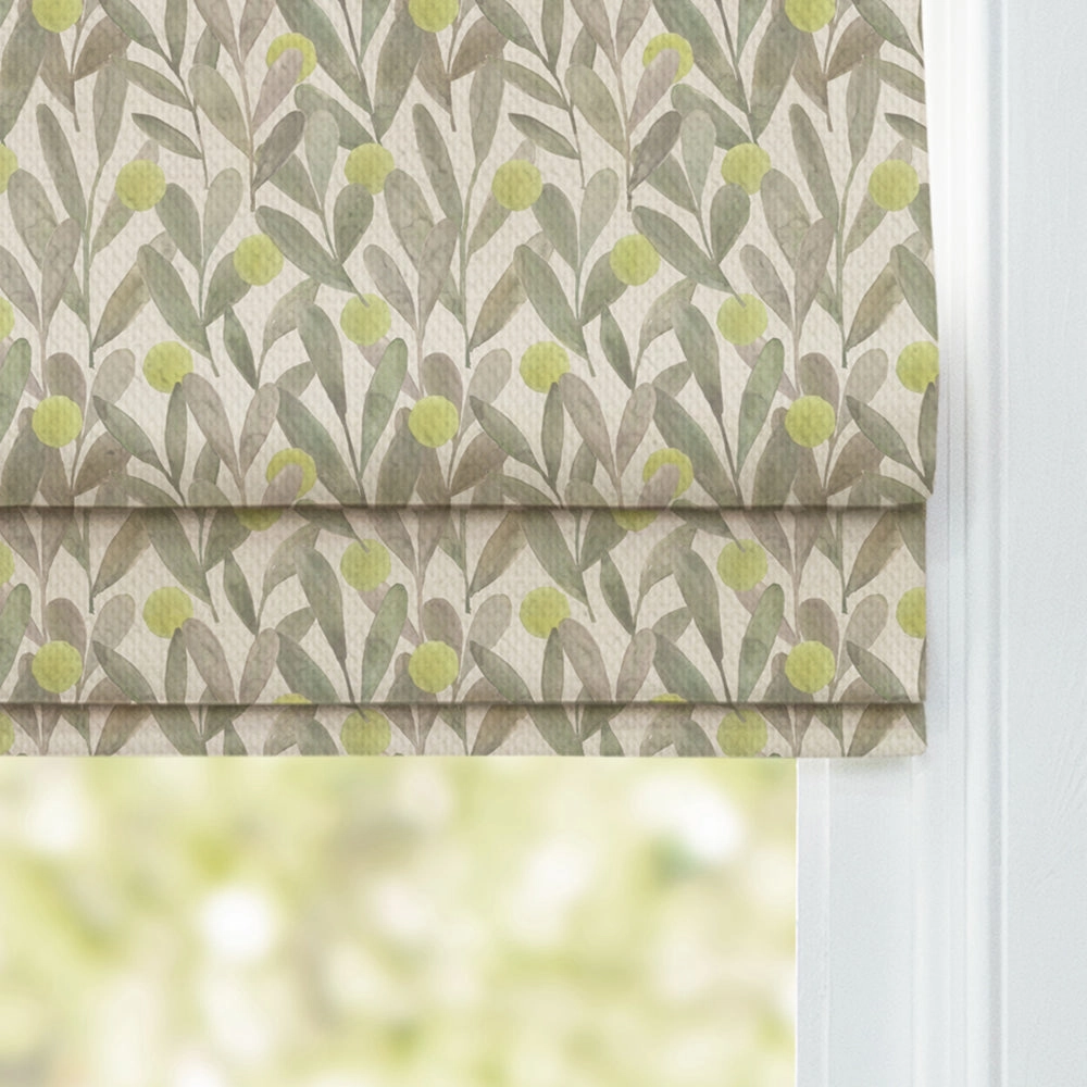 Katsura Printed Cotton Made to Measure Roman Blinds Sage