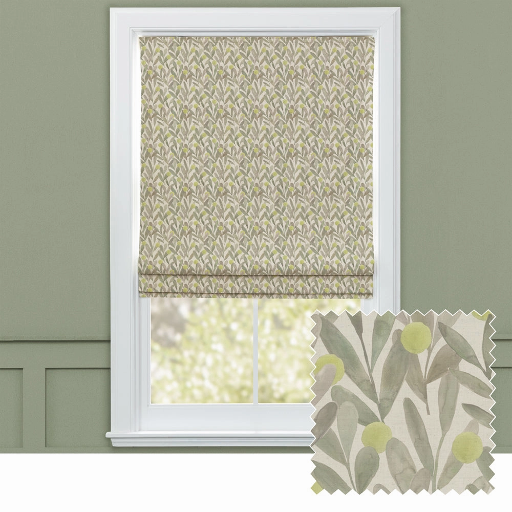 Katsura Printed Cotton Made to Measure Roman Blinds Sagebedding sets ,throw blankets 