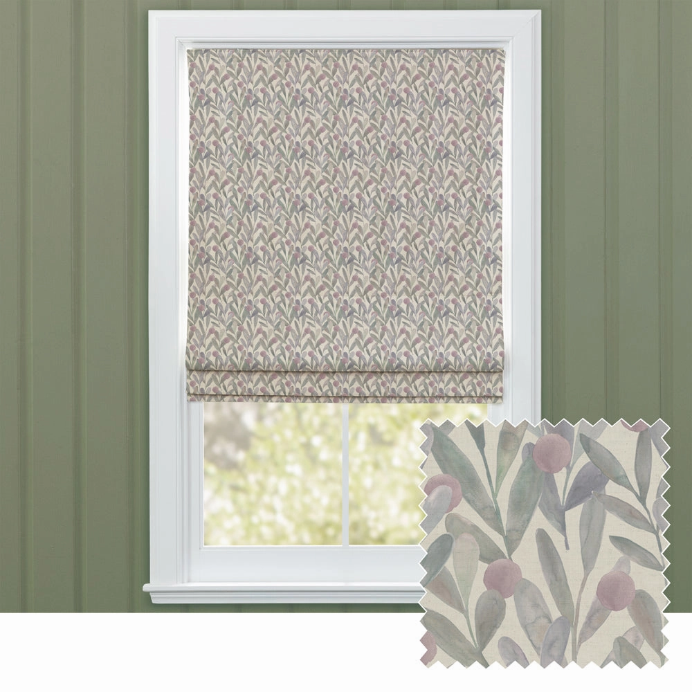 Katsura Printed Cotton Made to Measure Roman Blinds Violetbedding sets ,throw blankets 