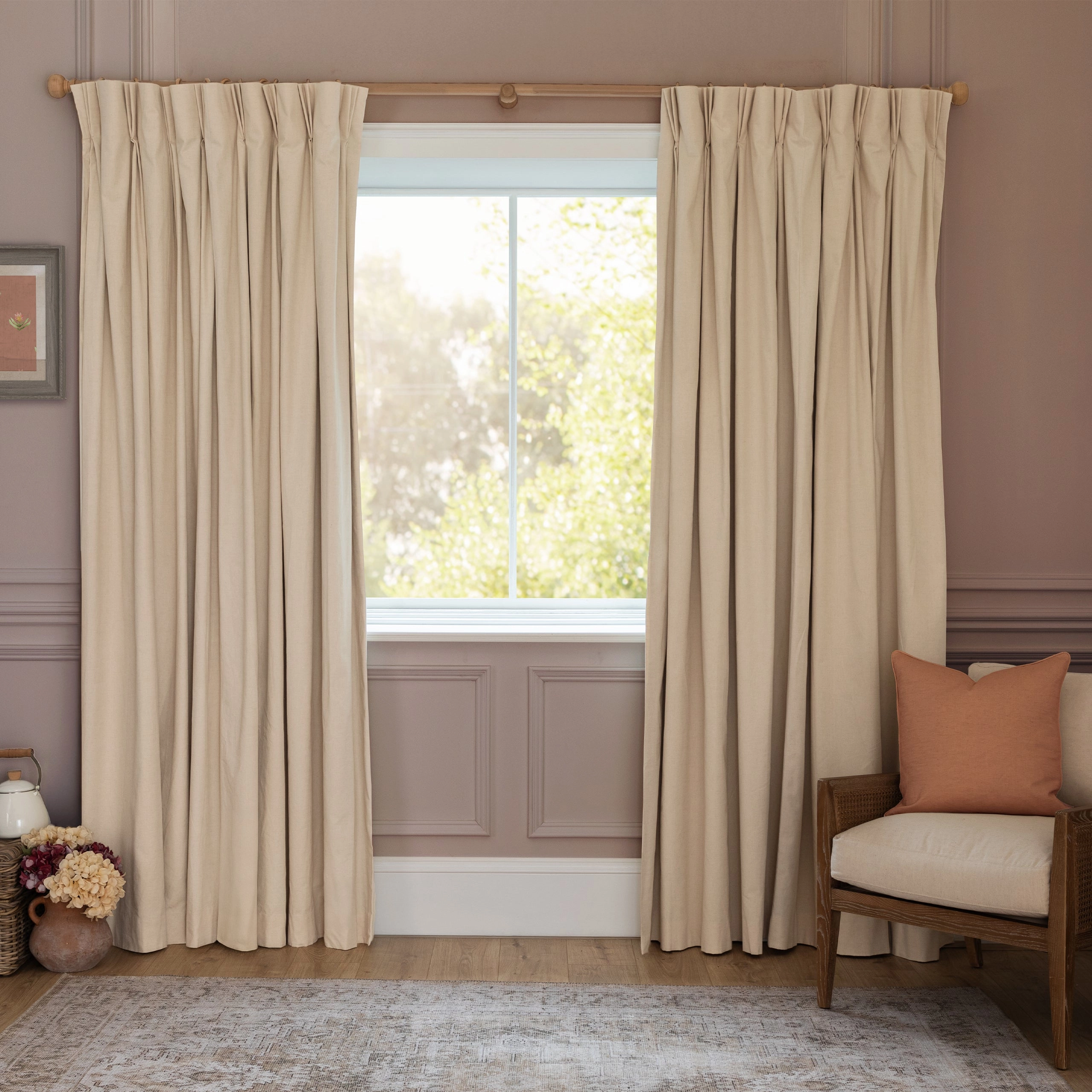 Katsura Printed Made to Measure Curtains Granite
