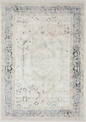 Katya Cream And Grey Multi-Colour Traditional Floral Rugmodern color block patchwork rug