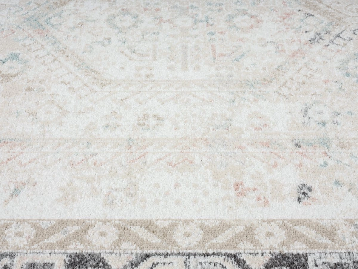 Katya Cream And Grey Multi-Colour Traditional Floral Runner Rug