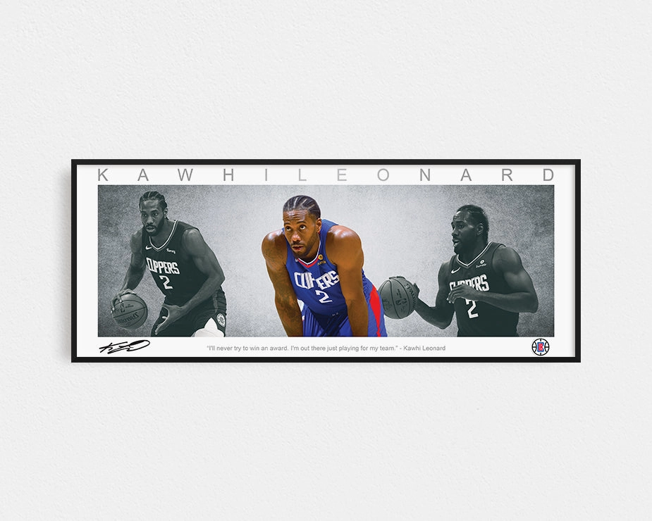 KAWHI LEONARD PANORAMIC COLLAGE PRINT SIGNED FRAMED WINGShandmade souvenirs