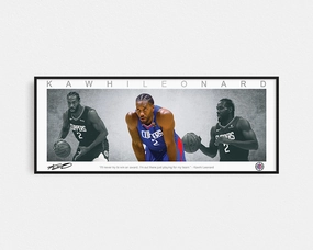 KAWHI LEONARD PANORAMIC COLLAGE PRINT SIGNED FRAMED WINGShandmade souvenirs