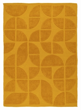 Kay Mustard Geometric Washable Wool Rugmodern color block patchwork rug