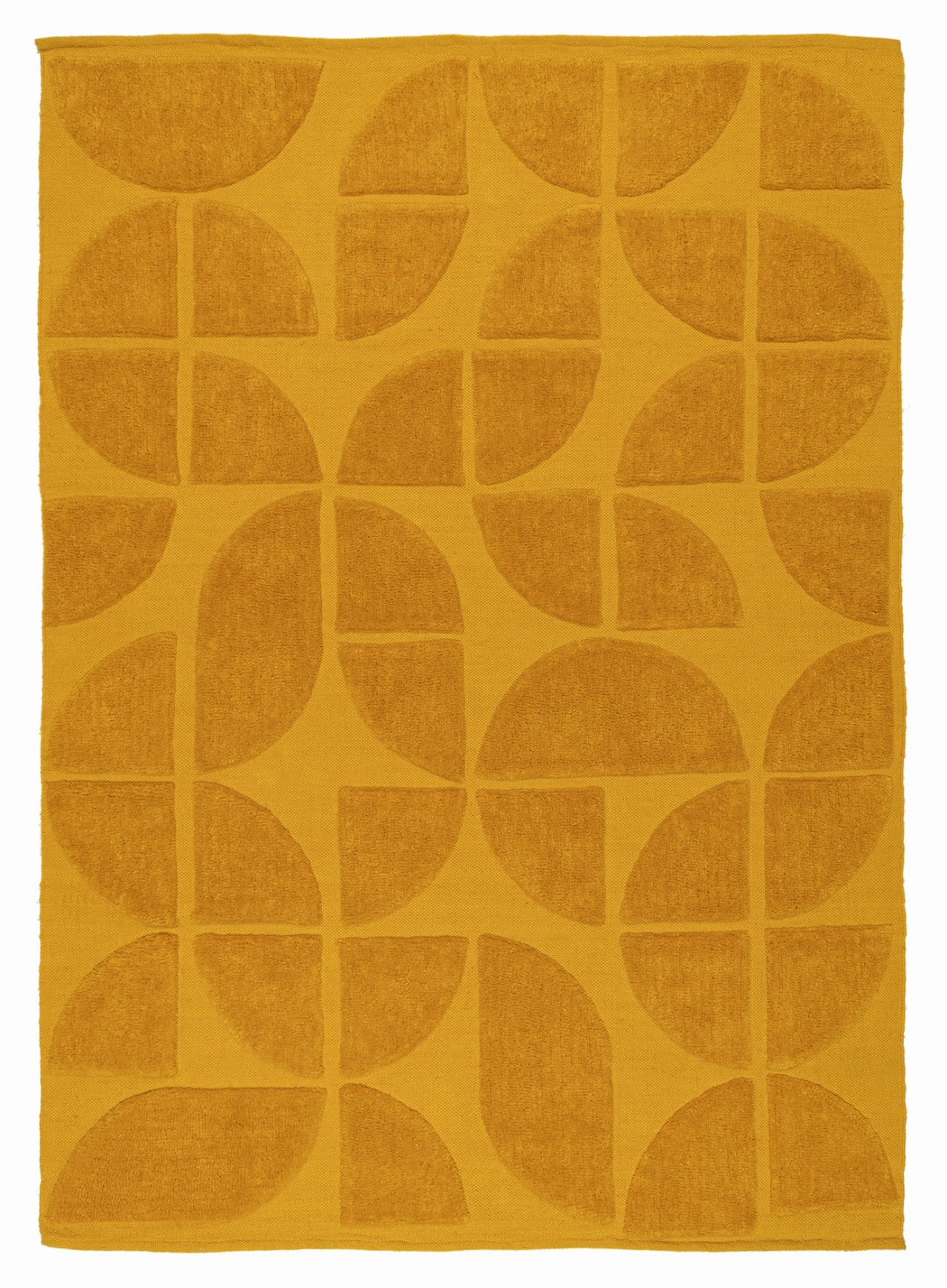 Kay Mustard Geometric Washable Wool Rugmodern color block patchwork rug