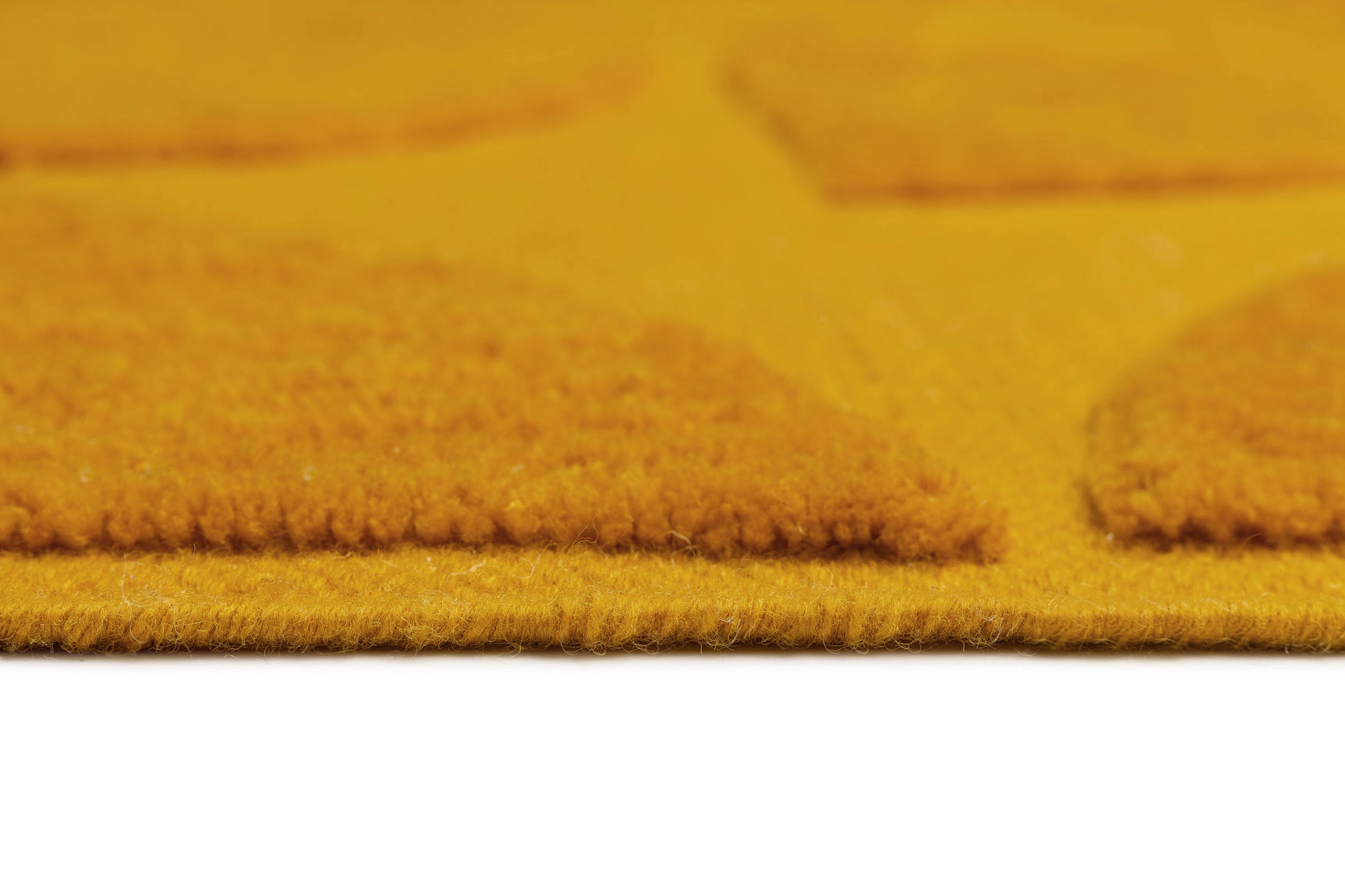 Kay Mustard Geometric Washable Wool Rug