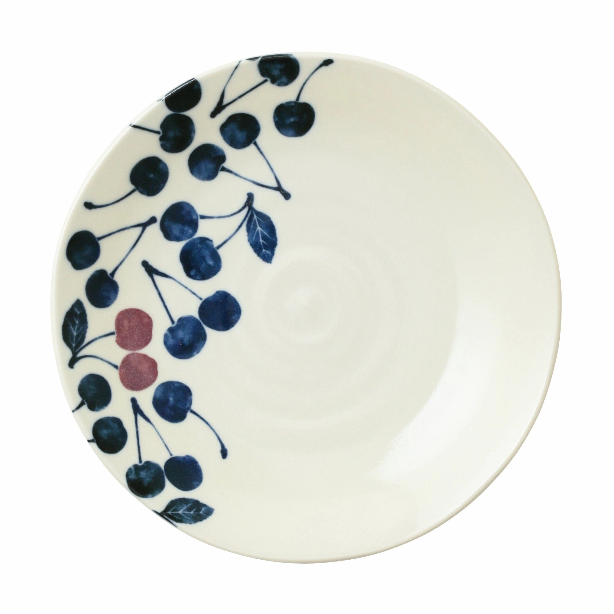 Keiryo Minoyaki Cherry Large Plate Lhand-painted ceramic bowl