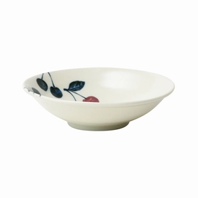Keiryo Minoyaki Cherry Medium Deep Plate Lhand-painted ceramic bowl