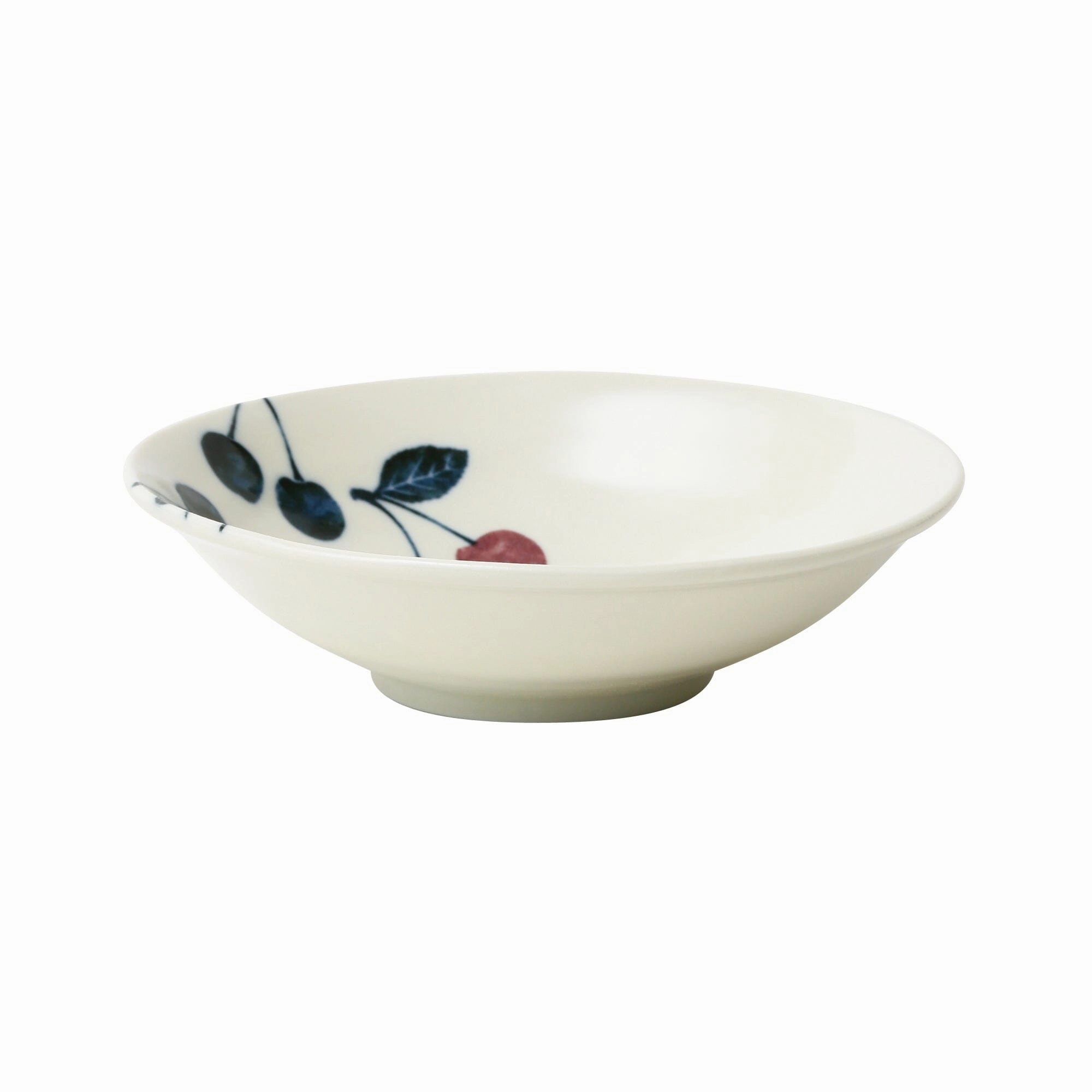 Keiryo Minoyaki Cherry Medium Deep Plate Lhand-painted ceramic bowl