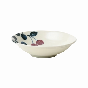 Keiryo Minoyaki Cherry Medium Deep Plate Mhand-painted ceramic bowl