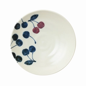 Keiryo Minoyaki Cherry Medium Plate Mhand-painted ceramic bowl