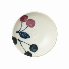 Keiryo Minoyaki Cherry Small Plate Shand-painted ceramic bowl
