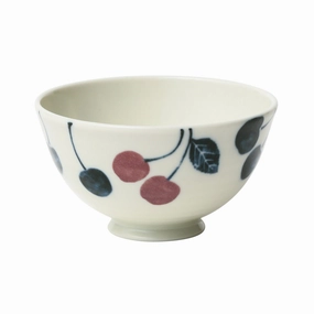 Keiryo Minoyaki Cherry Tea Bowlhand-painted ceramic bowl
