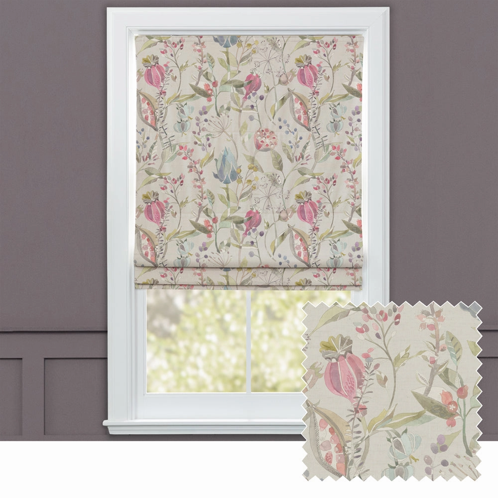 Kelston Printed Cotton Made to Measure Roman Blinds Sorbet/Naturalbedding sets ,throw blankets 