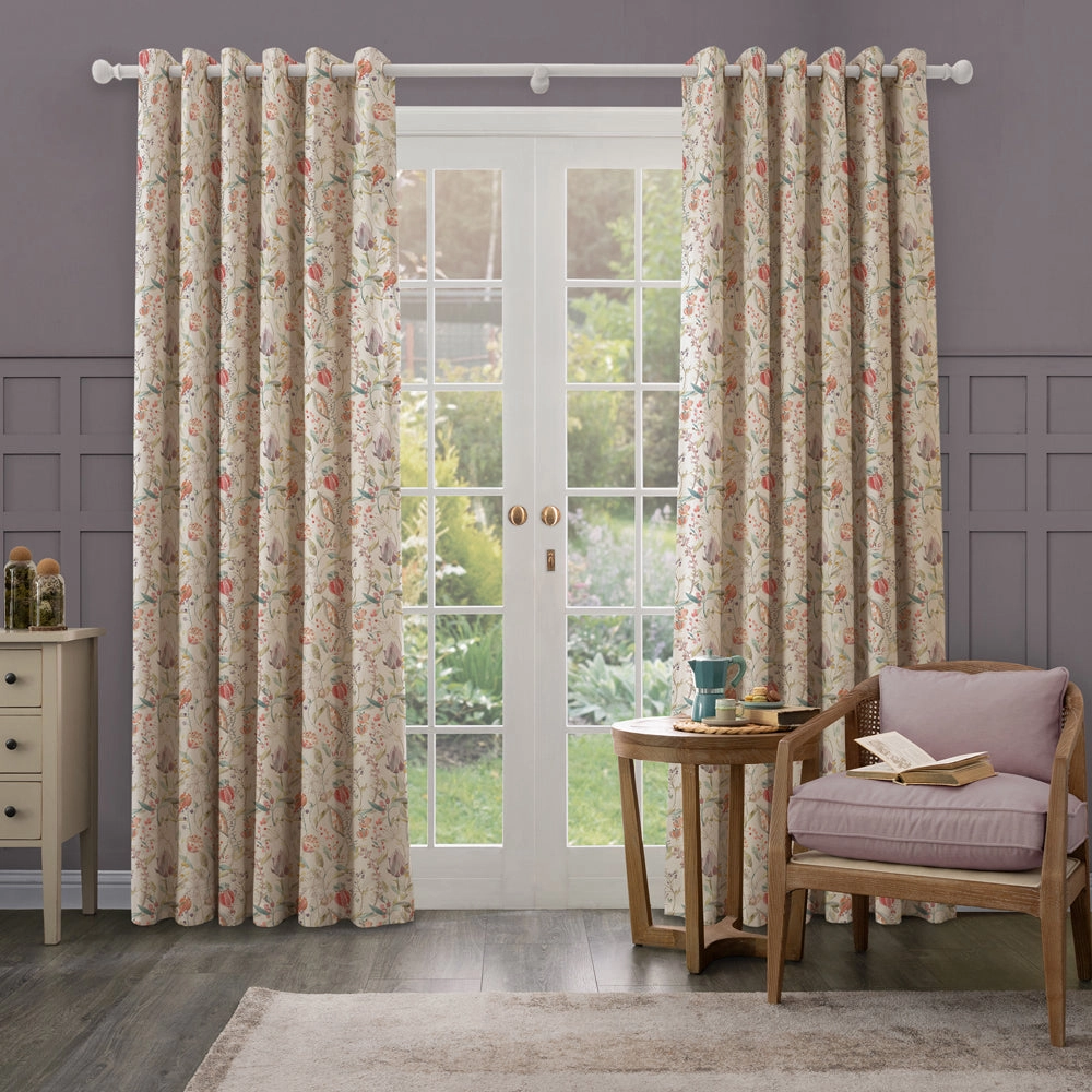 Kelston Printed Made to Measure Curtains Cinnamon Linen