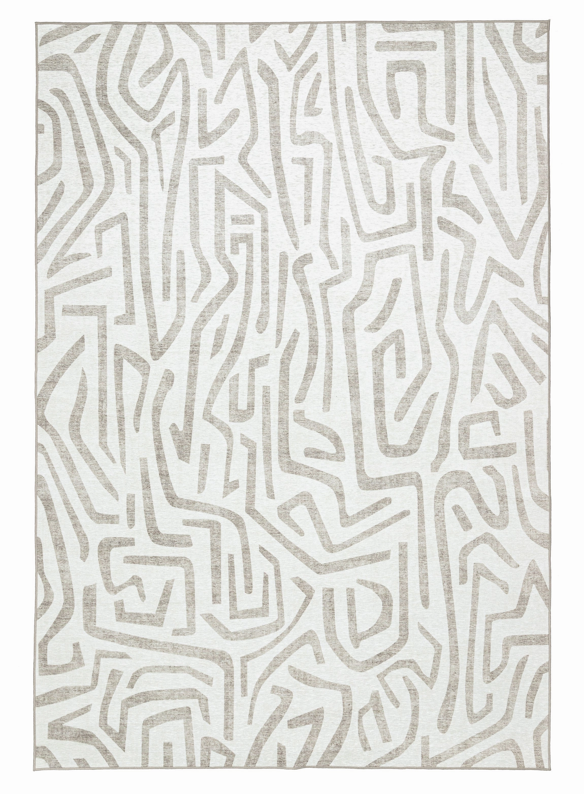 Kensa Grey Cream Indoor Outdoor Washable Rugmodern color block patchwork rug