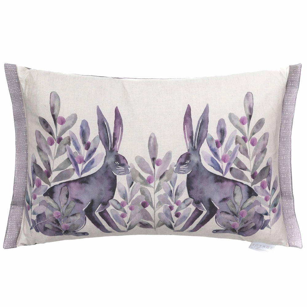 Kensuri Printed Feather Cushion Violet